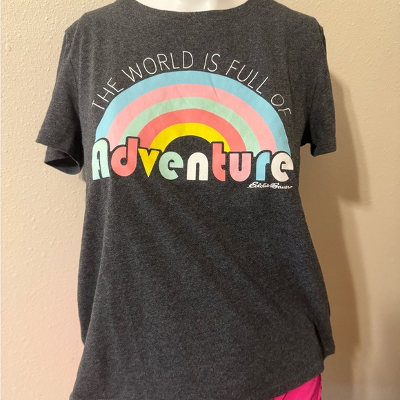 Eddie Bauer Kids Dark Gray Adventure Tee with Rainbow - Picture 1 of 2